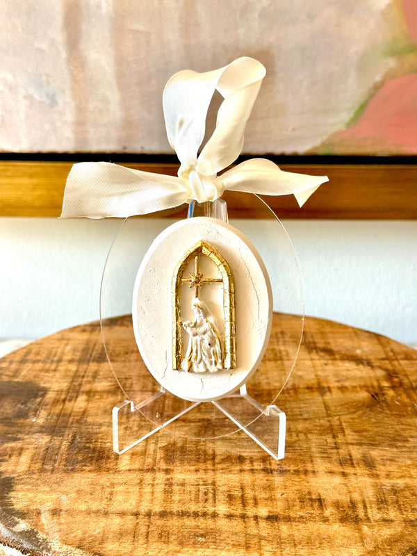 Christmas Mary and Jesus  Intaglio Acrylic Ornament