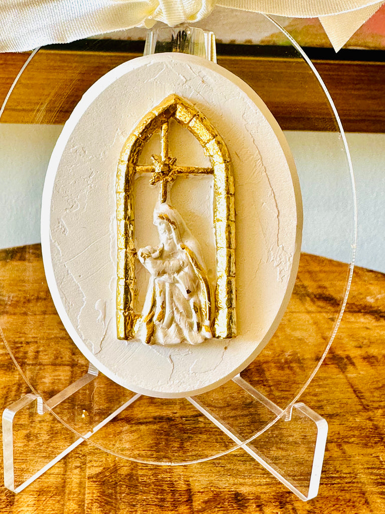 Christmas Mary and Jesus  Intaglio Acrylic Ornament