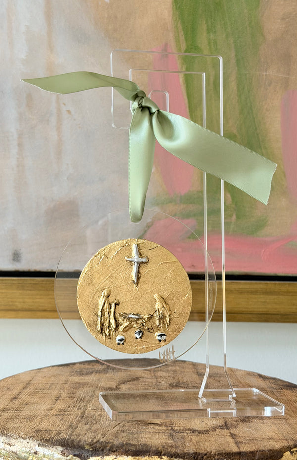 Nativity Gold Leaf Ornament