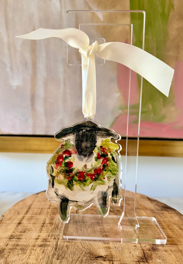 Sheep with Wreath Ornament