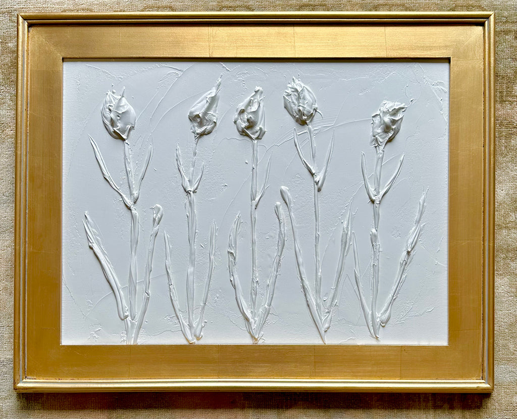 Field of Tulips in Gold Leaf Frame