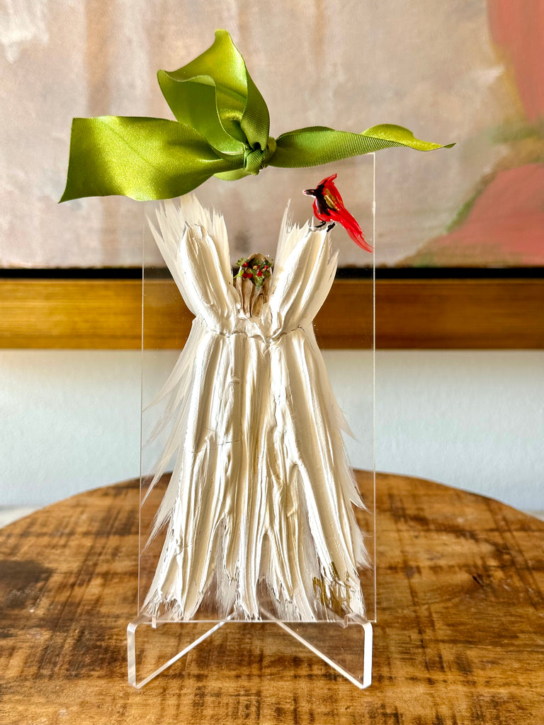 Christmas Angel with Cardinal Acrylic Ornament