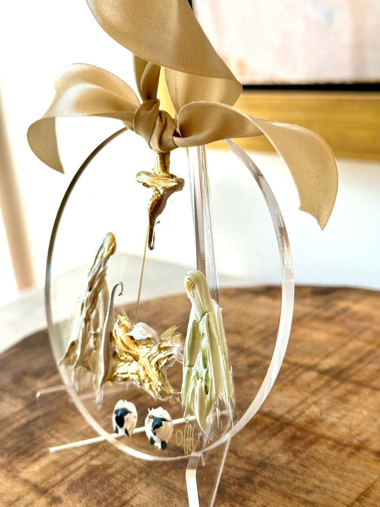 Gold Leaf Nativity Scene with Acrylic Easel (Small) – Debra Hewitt Art