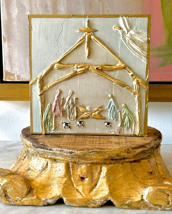Nativity Scene Wood Panel