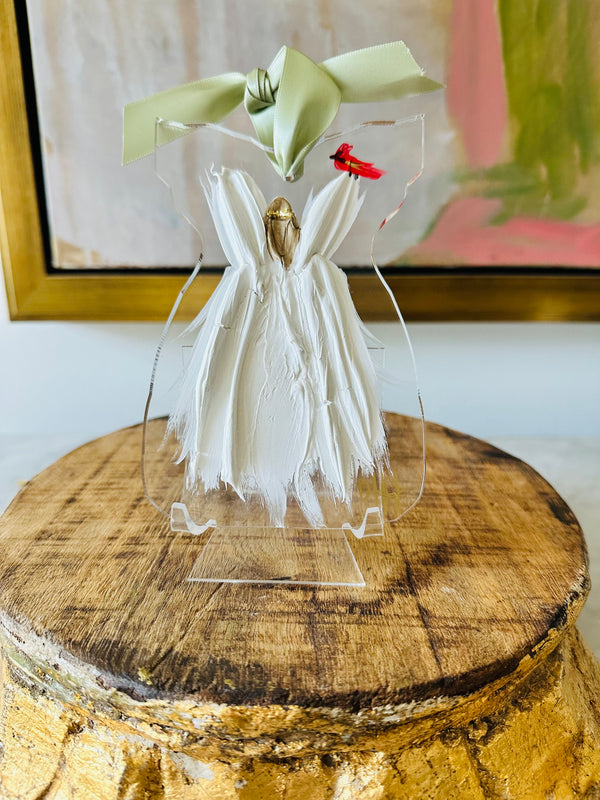 Christmas- Christmas Angel Cut Out with Cardinal Ornament