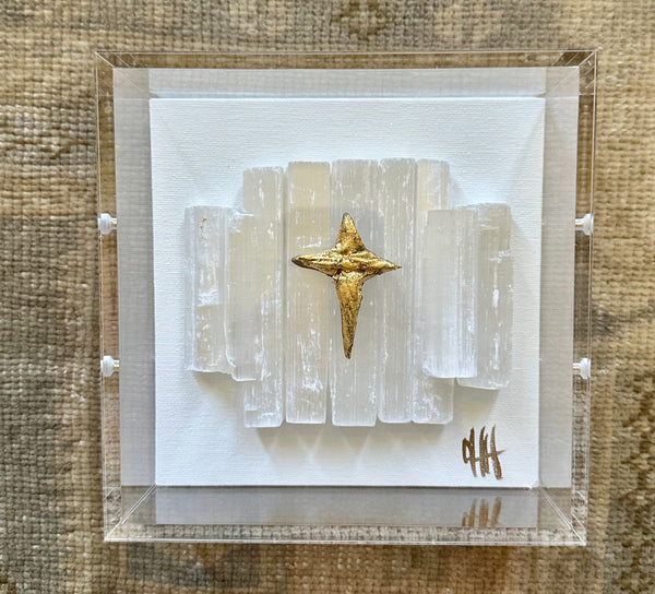 Cross and Quartz in Acrylic Shadow Box l