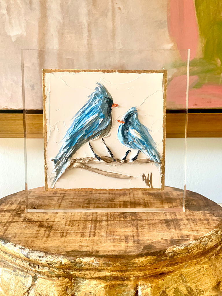 Two Blue Birds on a Branch