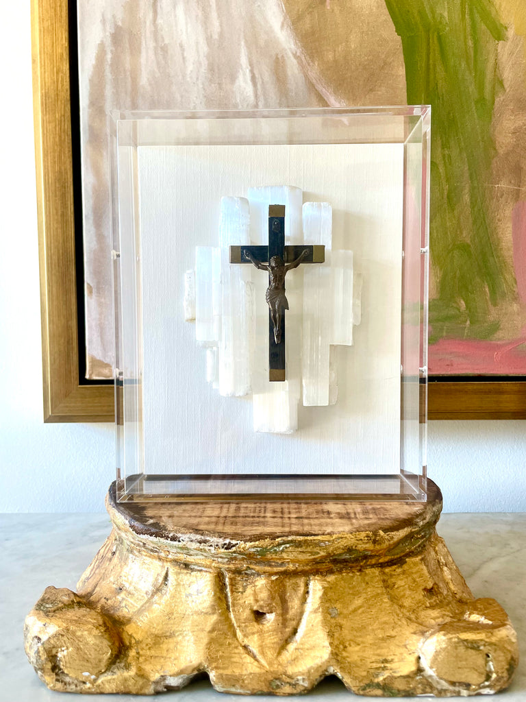 Antique Crucifix w/ Selenite IIl