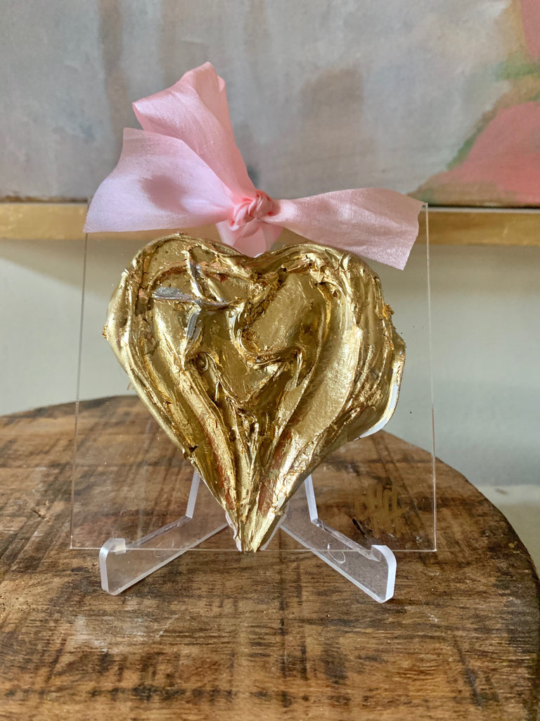 Acrylic Gold-Leafed Heart Hanger