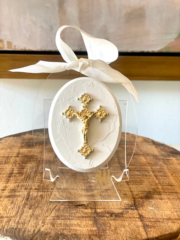 Jesus Crucifix Intaglio Acrylic Ornament